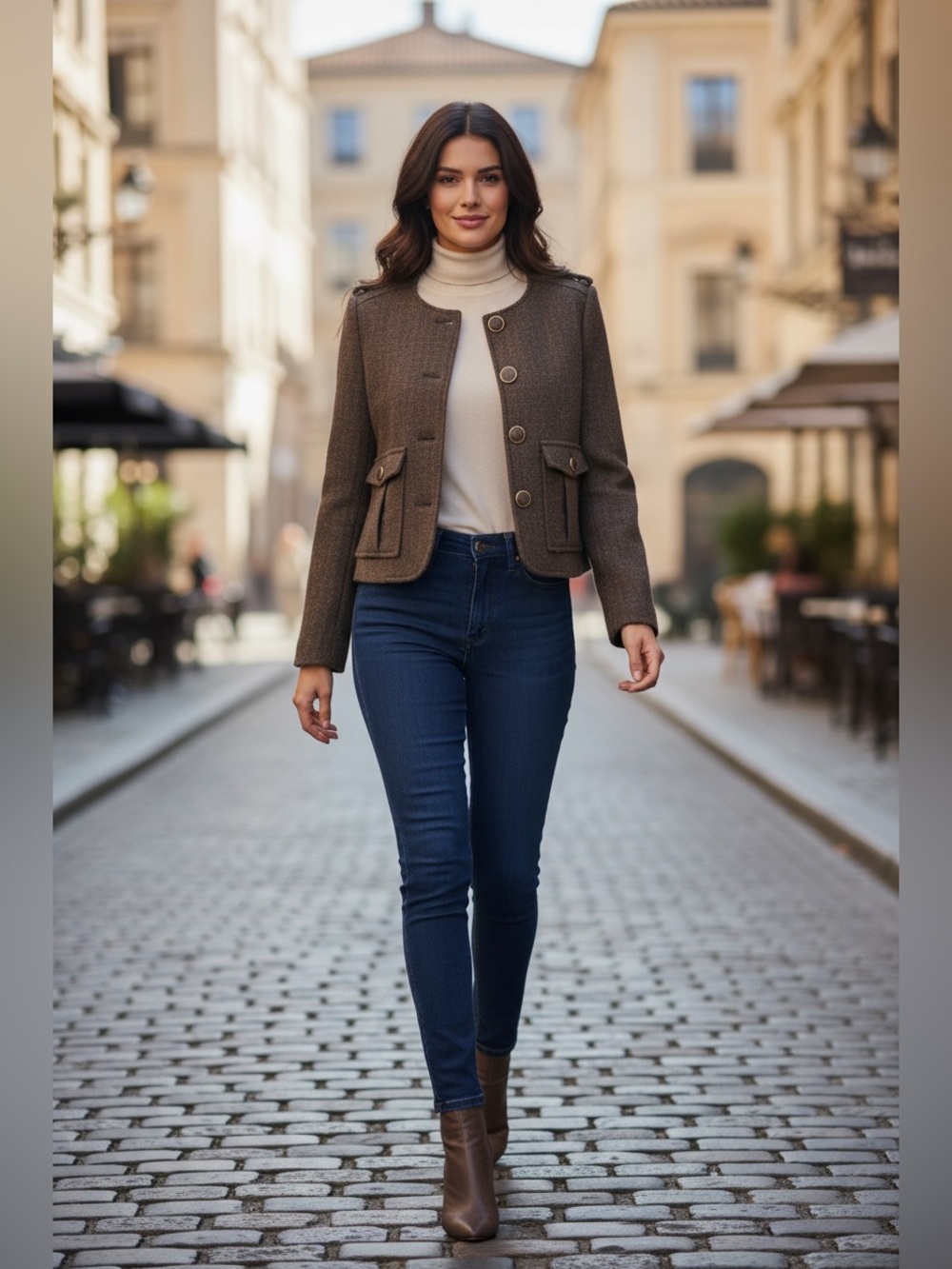 Anthropologie Cartonnier "Brigade"
Brown Tweed Military Style Blazer Sz 4